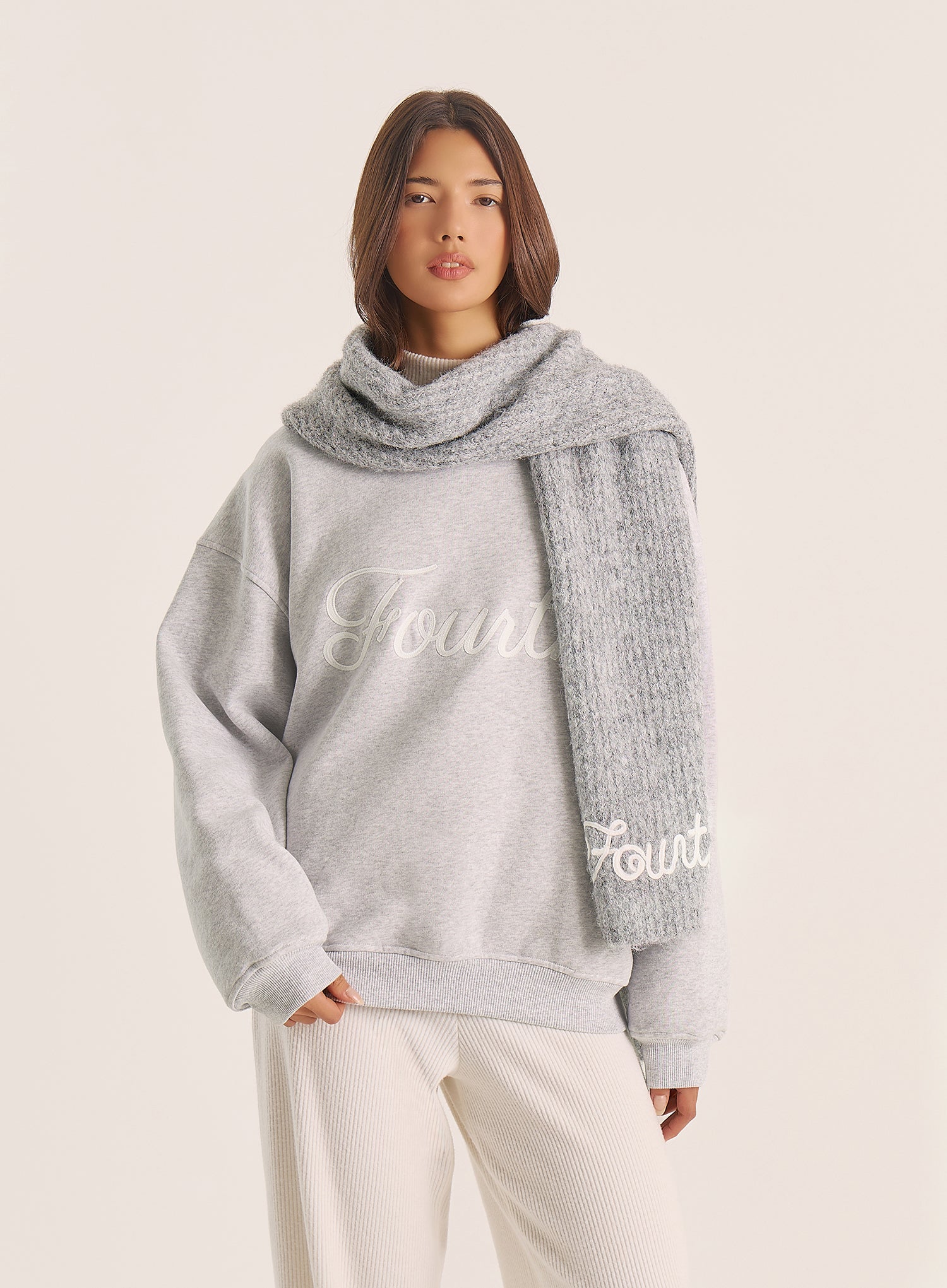 Light Grey Fourth Script Slogan Sweatshirt